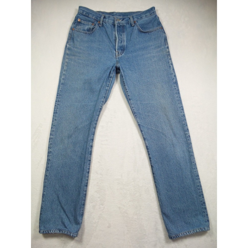 Levis Premium Jeans Womens Size 28 Blue Denim 501 Classic Button Fly High Rise